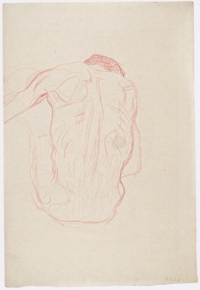 Seated Male Nude from Behind by Gustav Klimt